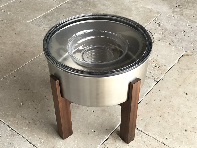 Slopper Stopper Elevated Dog Bowl Stand, Wooden Stand Only, 8 Inch, Bowl Edge Height 10", for 9.84" Dia Bowls Only - Image 2
